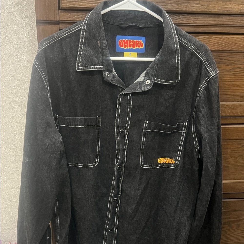 EMPYRE Black Denim Shirt with White Stitching